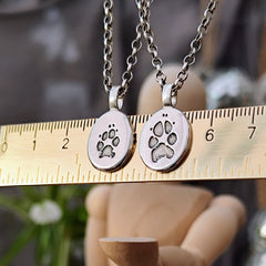 Kettenanhänger mit eigenem Pfotenabdruck "Nugget", handgefertigt mit recyceltem Silber