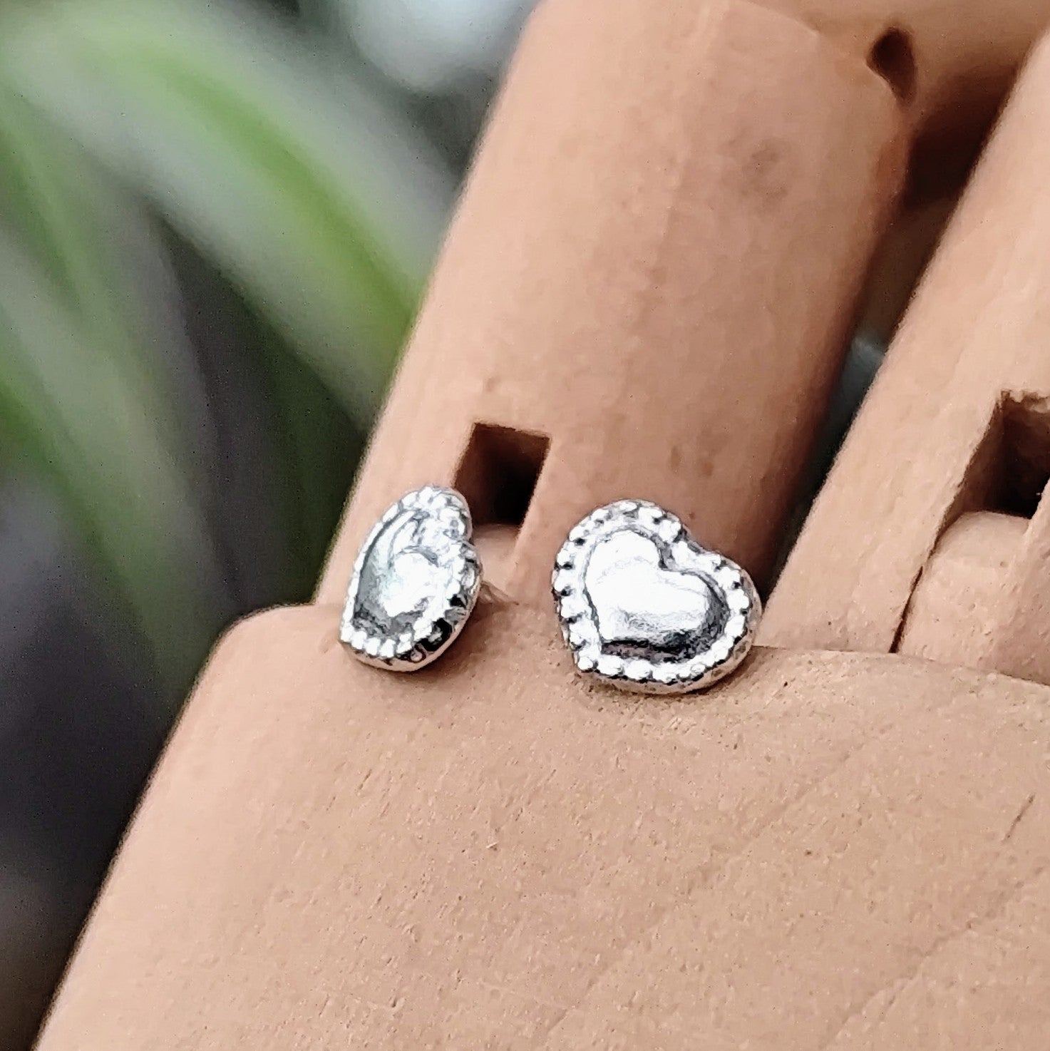 Ohrringe "Mini - Herz" Ohrstecker, recyceltes 925er Silber