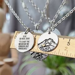 Kettenanhänger "Der Berg ruft" Rustic Style, handgefertigt aus recyceltem 925er Silber,