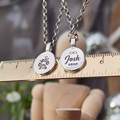 Kettenanhänger mit eigenem Pfotenabdruck "Nugget", handgefertigt mit recyceltem Silber