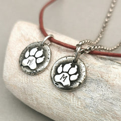 Kettenanhänger "Hundepfote" mit Buchstabe - animoART