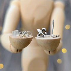 Ohrringe "Fleur de Lis" 925 Silber, matt, Handgefertigt