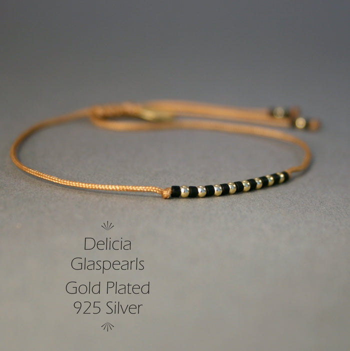 Armband "Delica & Pearls No.3" mit Schiebeknoten