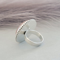 Ring mit Rosenquarz - 925er Sterling Silber
