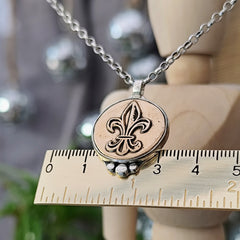 Kettenanhänger "Vintage Lilie" 925 Silber & Bronze