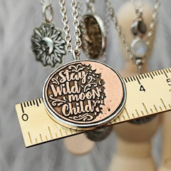 Kettenanhänger "Stay wild moon child" 925 Silber & Bronze