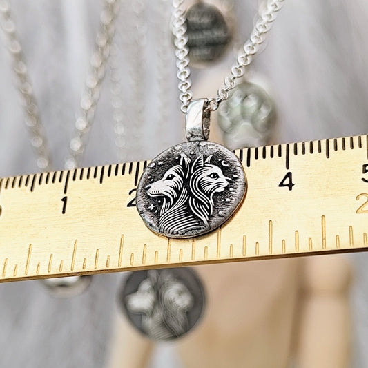 Kettenanhänger "Hund & Katze" Nugget aus 925er recyceltes Silber
