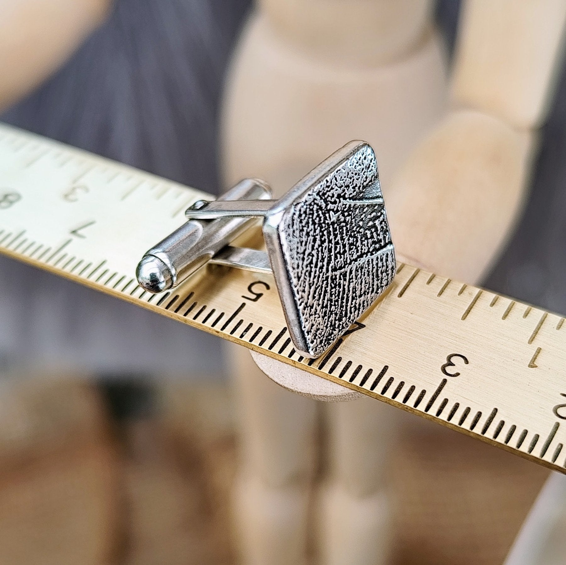 Manschettenknöpfe mit persönlicher Gravur, mit Fingerabdruck oder Wunschmotiv, 925 Sterlingsilber,