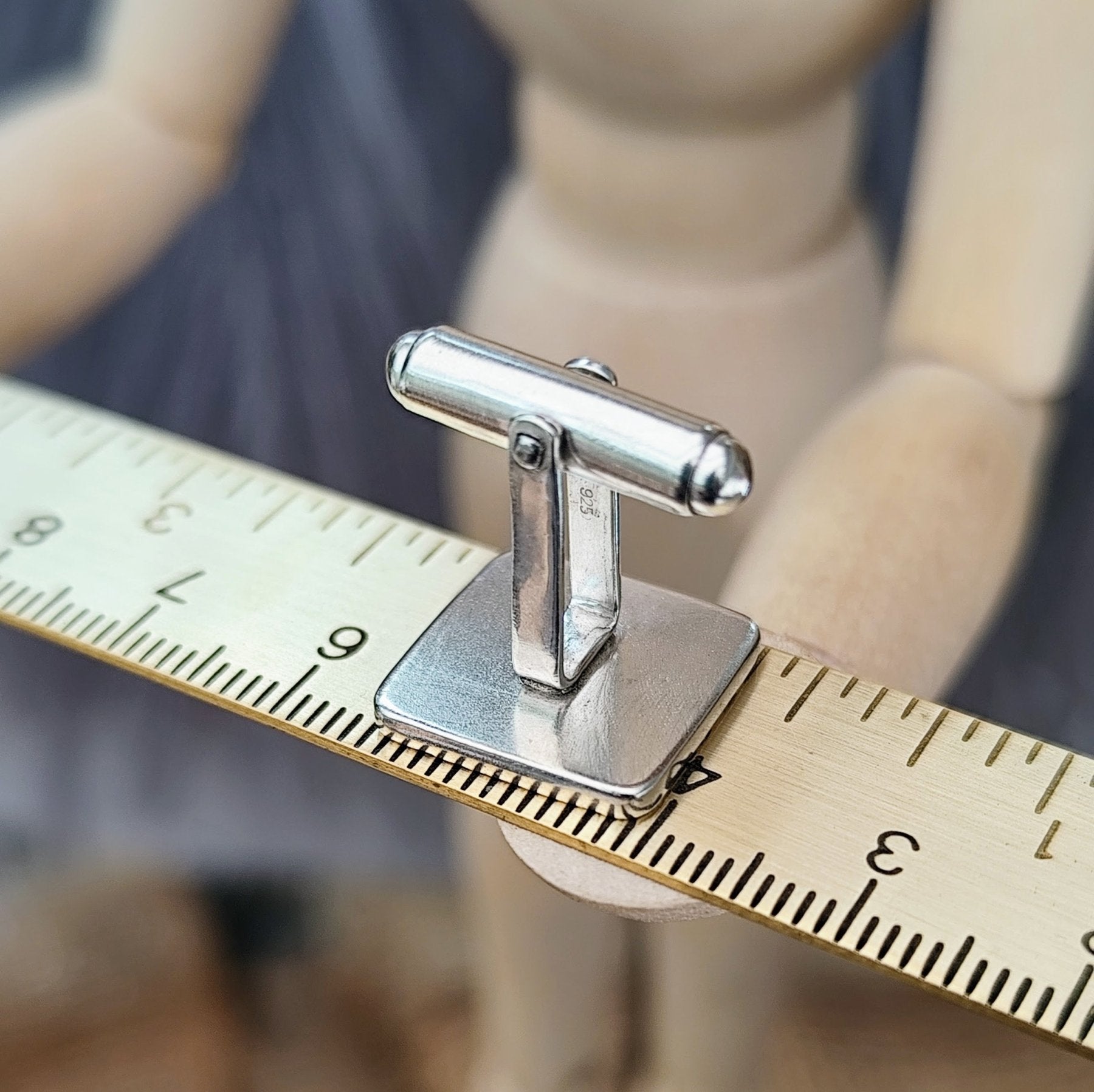 Manschettenknöpfe mit persönlicher Gravur, mit Fingerabdruck oder Wunschmotiv, 925 Sterlingsilber,