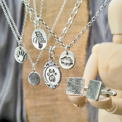 Manschettenknöpfe mit persönlicher Gravur, mit Fingerabdruck oder Wunschmotiv, 925 Sterlingsilber,