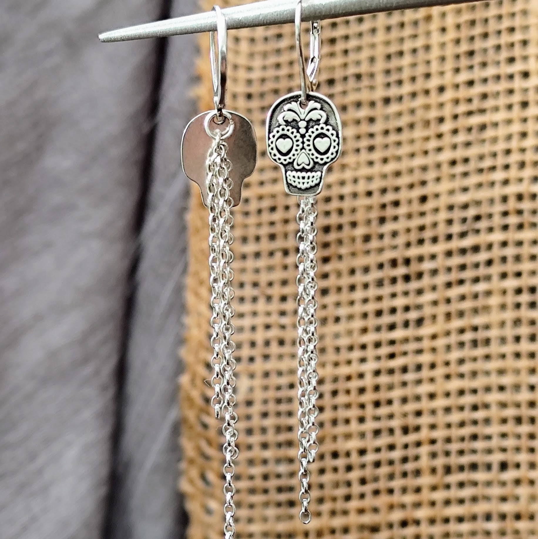 Ohrringe La Catrina in love - aus recyceltem 925er Silber