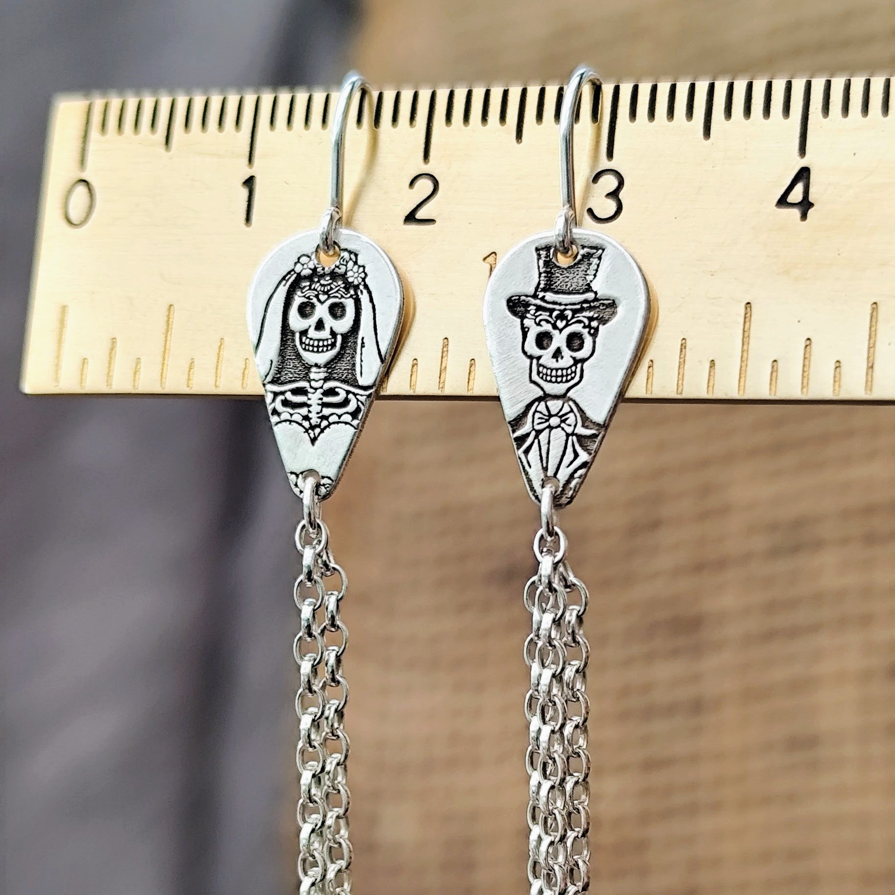 Ohrringe La Catrina & her lover - aus recyceltem 925er Silber