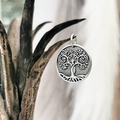 Lebensbaum Human, Kettenanhänger aus recyceltem 925 Silber von animoART