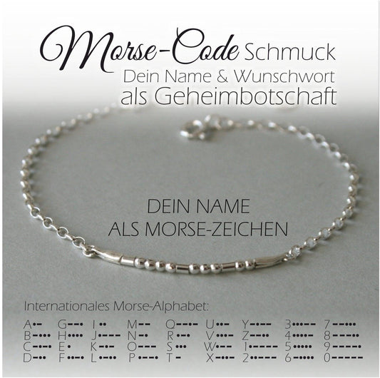 Morse - Code Armband mit Silberkette - animoART