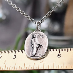 Kettenanhänger "eleganter Pferdekopf" recyceltes Sterlingsilber, handgefertigt