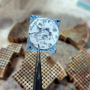 Anhänger Berge mit Lab-Opal aus recyceltem 925er Silber, handgefertigt - animoART