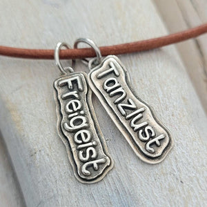 Anhänger Happy Words, Perfectly Imperfect, recyceltes Silber, handgefertigt - animoART