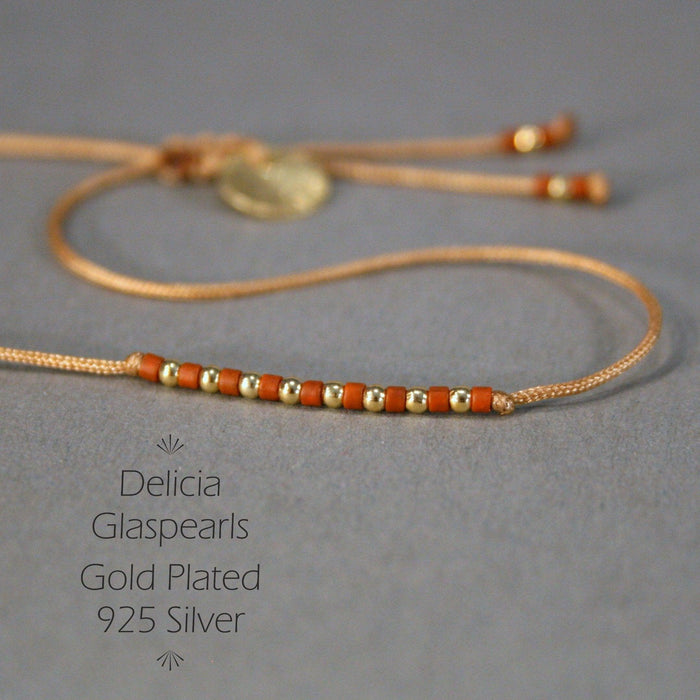 Armband "Delica & Pearls No.6" mit Schiebeknoten