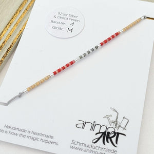 Armband "Sweet Pearls No.8" Textilband, größenverstellbar, - animoART