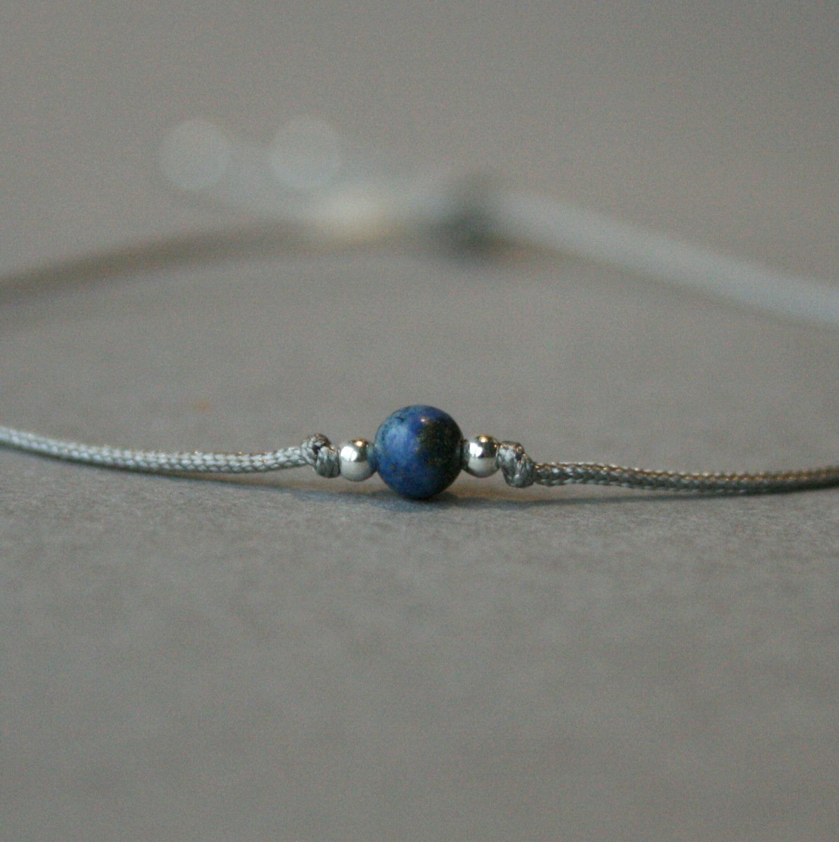 Armband mit Lapislazuli in blau - silber inkl. Bedeutung_Schmuck_handmade_animoART