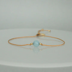 Armband mit Bedeutung "Aquamarin" / Gold - Blau_Schmuck_handmade_animoART