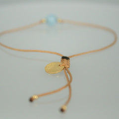 Armband mit Bedeutung "Aquamarin" / Gold - Blau_Schmuck_handmade_animoART