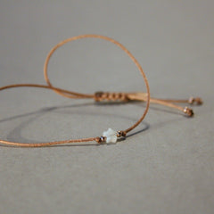 Armband "Stern" aus Jade mit Bedeutung in weiß - rosegold_Schmuck_handmade_animoART