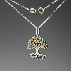 Kette "Baum des Lebens" Anhänger in Silber mit Lebensbaum_Schmuck_handmade_animoART