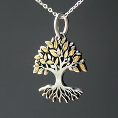 Kette "Baum des Lebens" Anhänger in Silber mit Lebensbaum_Schmuck_handmade_animoART