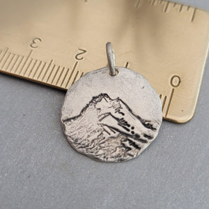 Kettenanhänger "Der Berg ruft" Rustic Style, handgefertigt aus recyceltem 925er Silber, - animoART