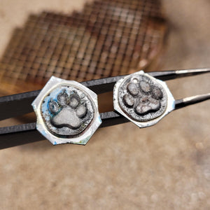 Kettenanhänger "Pfotenliebe" Rustic-Style, recyceltes Silber, handgefertigt - animoART