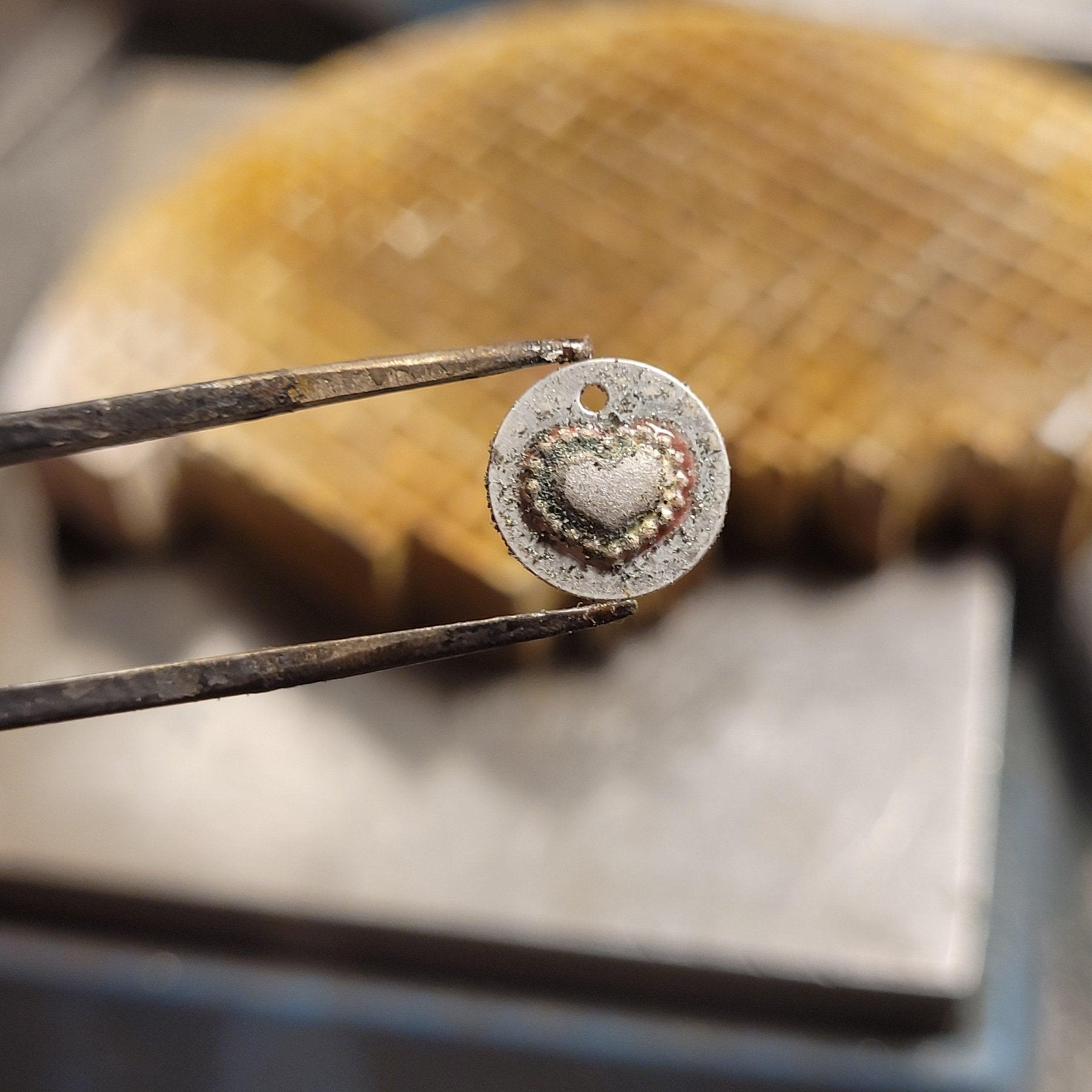 Kettenanhänger "Plättchen mit Herz" aus 925er recyceltem Silber - animoART