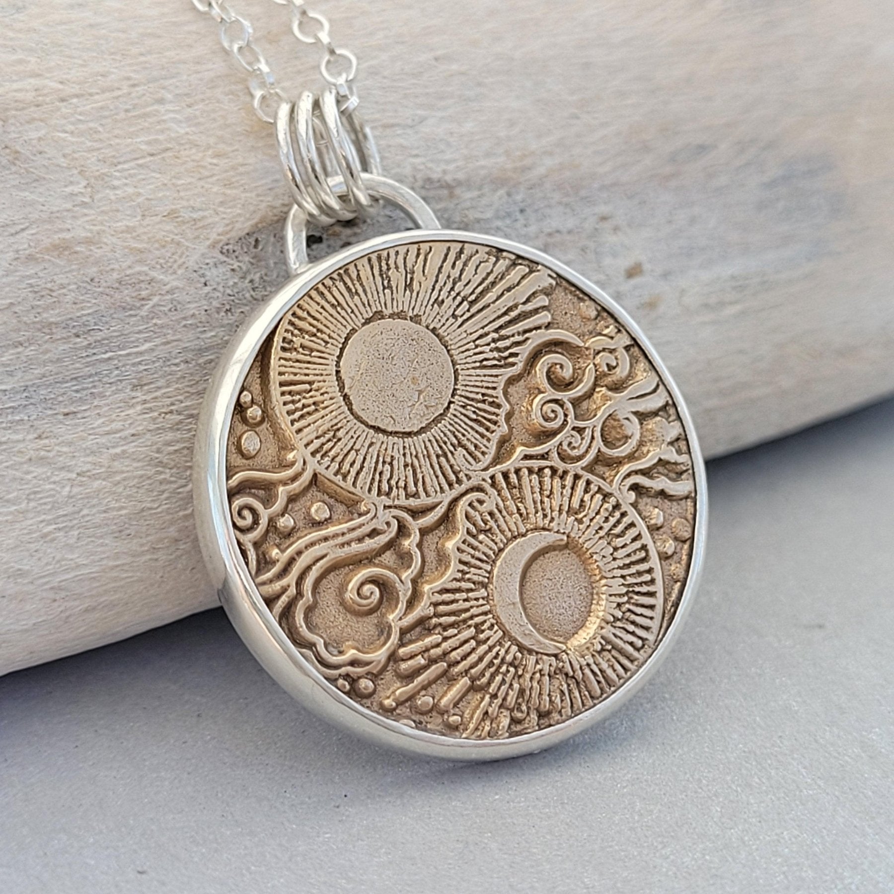 Kettenanhänger "Sonne & Mond - Yin Yang" 925 Silber - animoART