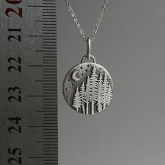 Kette "Wald im Mondschein" Feinsilber_Schmuck_handmade_animoART