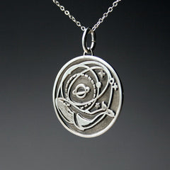 Kette "Wale & Universe" Kette - Wal und Universum, Anhänger in Silber_Schmuck_handmade_animoART