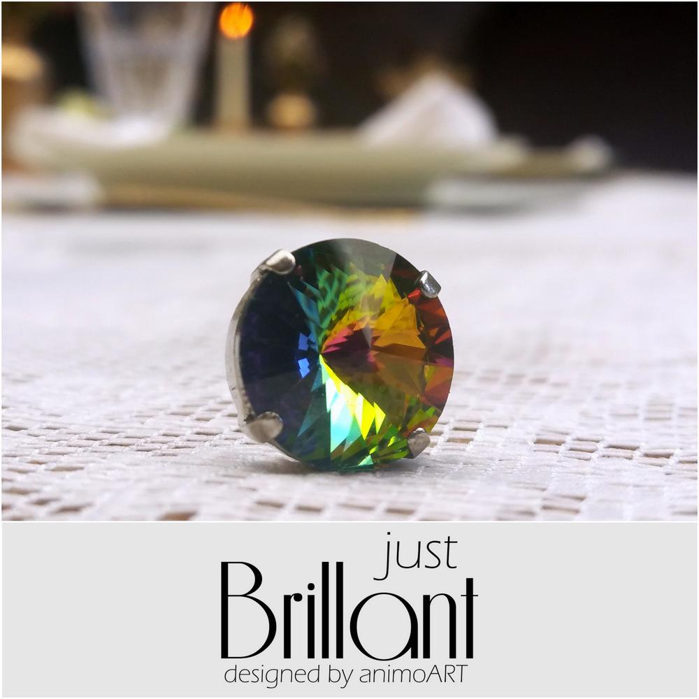 Magnet Brosche "just BRILLANT" 14 mm - verschiedene Farben_Schmuck_handmade_animoART