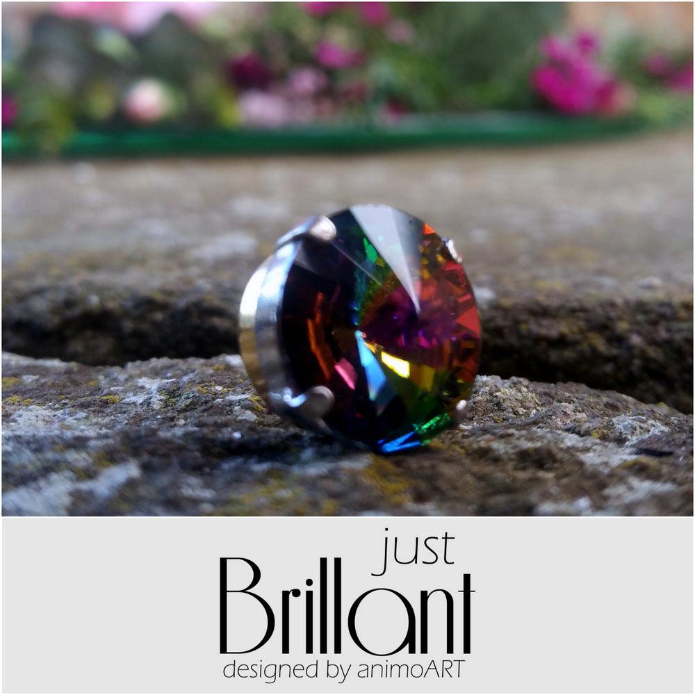 Magnet Brosche "just BRILLANT" 14 mm - verschiedene Farben_Schmuck_handmade_animoART