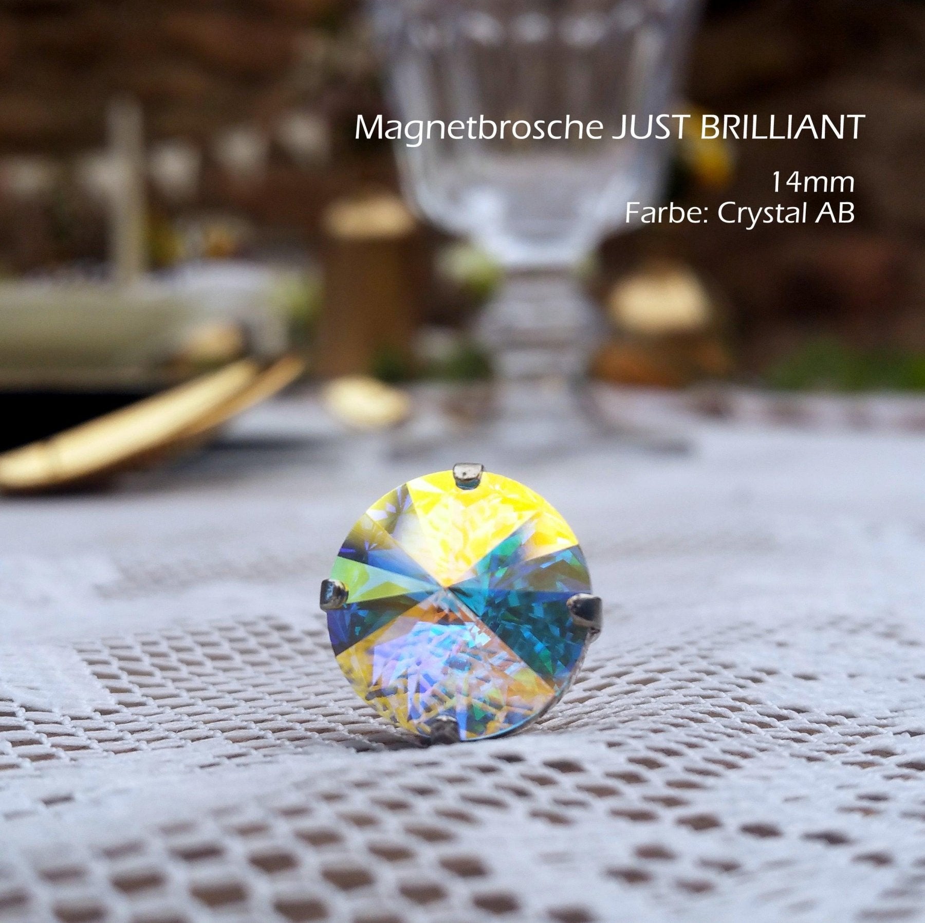 Magnet Brosche "just BRILLANT" 14 mm - verschiedene Farben_Schmuck_handmade_animoART