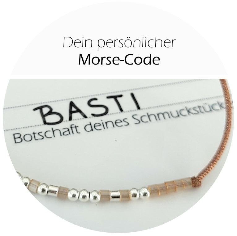 Morse - Code Armband mit Name, Textilarmband LADYLIKE oder UNISEX - animoART