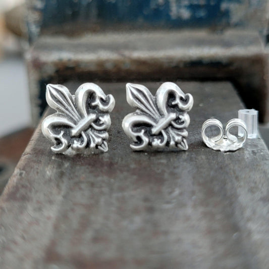 Ohrringe " Barocke Fleur de Lis" Ohrstecker, recyceltes 925er Silber - animoART