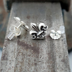 Ohrringe " Barocke Fleur de Lis" Ohrstecker, recyceltes 925er Silber - animoART