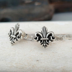 Ohrringe " Barocke Fleur de Lis" Ohrstecker, recyceltes 925er Silber - animoART