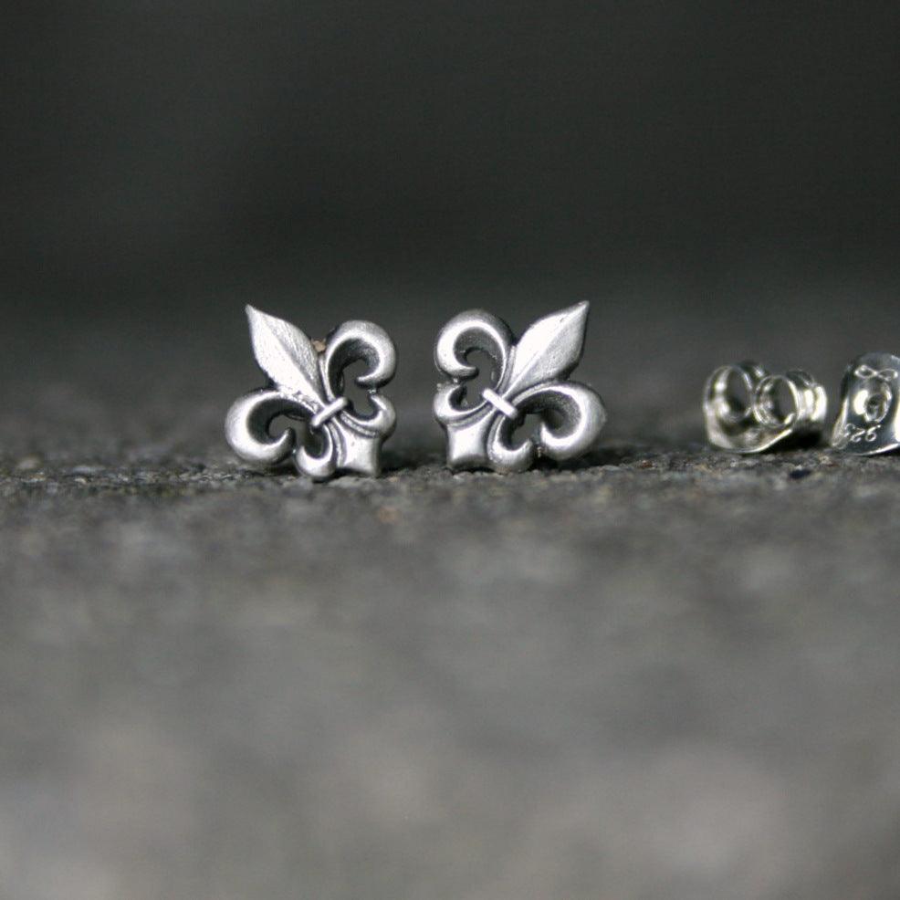 Ohrringe "Fleur de Lis" 925 Silber, hochglanz, Handgefertigt - animoART