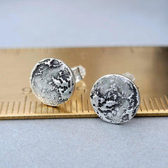 Ohrringe "Mondlandschaft" Ohrstecker, recyceltes 925er Silber - animoART