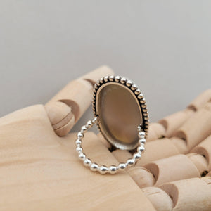 Ring mit grauem Achat - 925er Sterling Silber - animoART