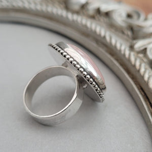 Ring mit Rosenquarz - 925er Sterling Silber - animoART