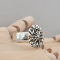 Ring mit Tudorrose - 925er Sterling Silber - animoART