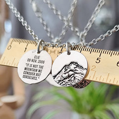 Kettenanhänger Berge "Bergliebe" aus recyceltem 925er Silber, handgefertigt