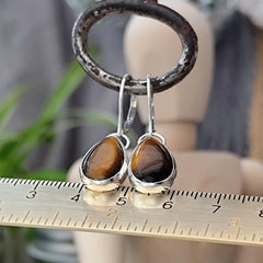 Ohrringe "Tigeraugen Tropfen" handgefertigt mit recyceltem 925er Silber