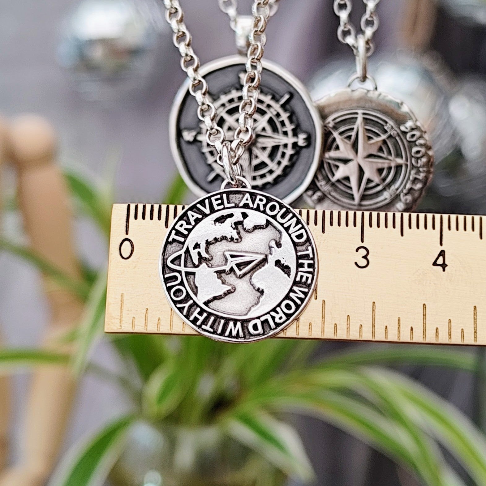 Kettenanhänger "Travel around the world" 925er recyceltes Silber